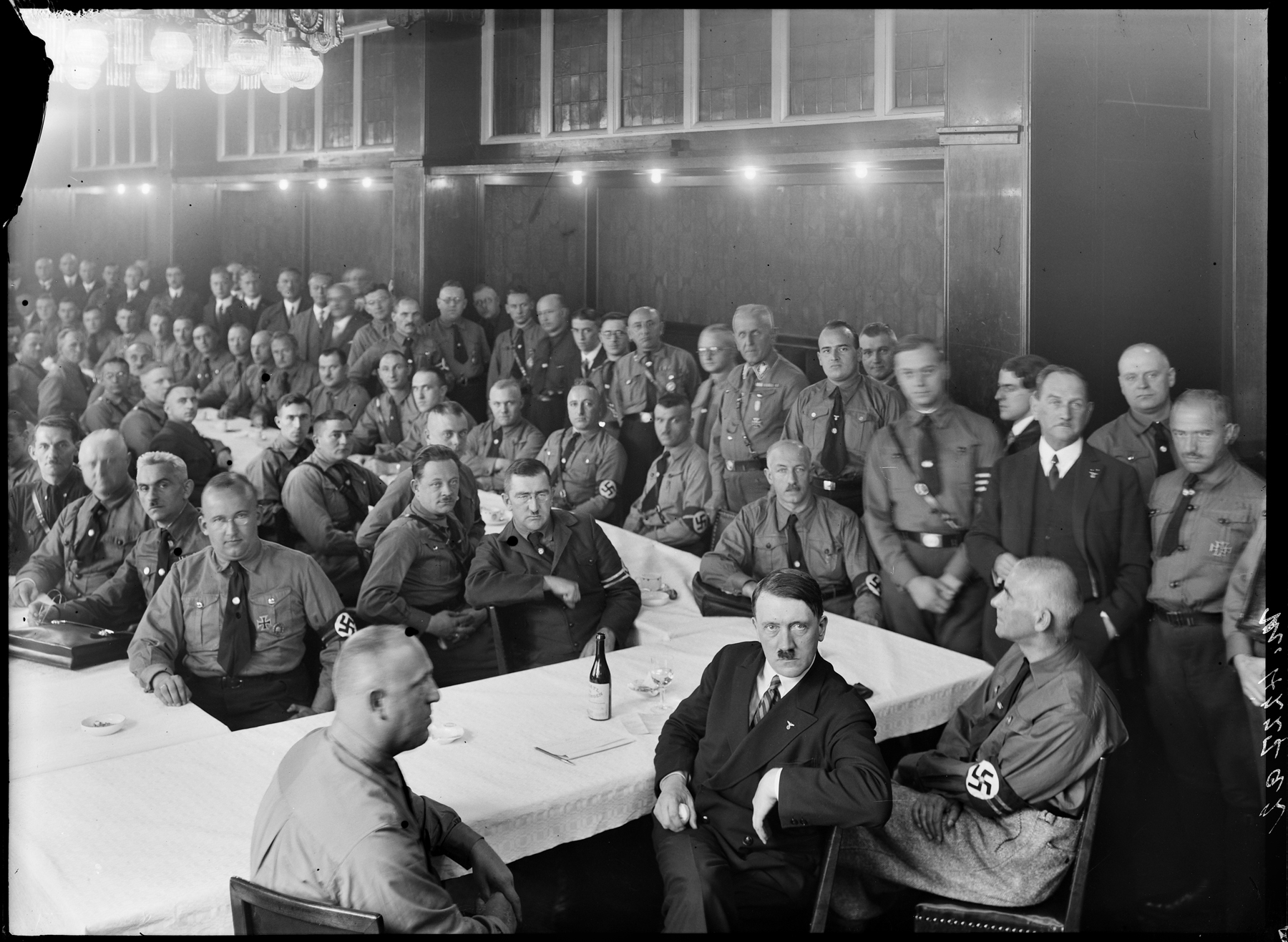 Adolf Hitler with 107 Reichstag Delegates (Heinrich Hoffmann photo)